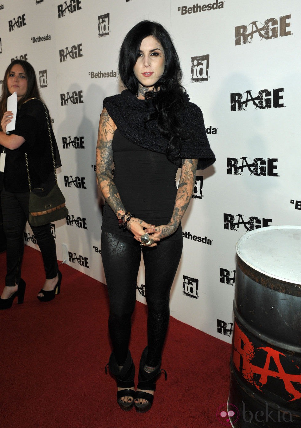 Kat Von D en la fiesta del videojuego 'Rage'