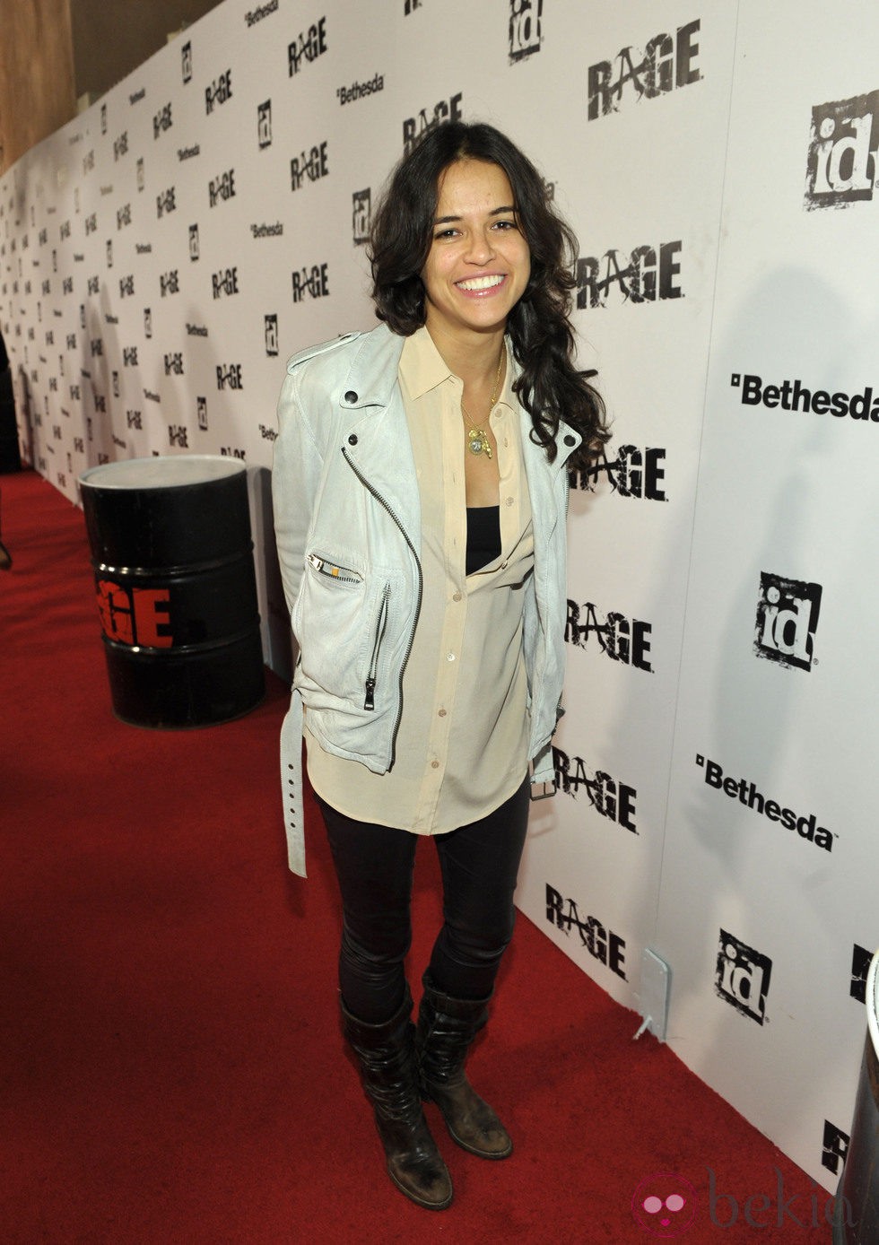 Michelle Rodriguez en el lanzamiento de 'Rage'