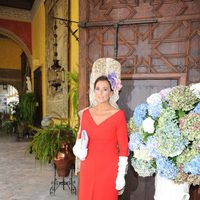 Carmen Tello en el Palacio de las Dueñas antes de la boda de la Duquesa