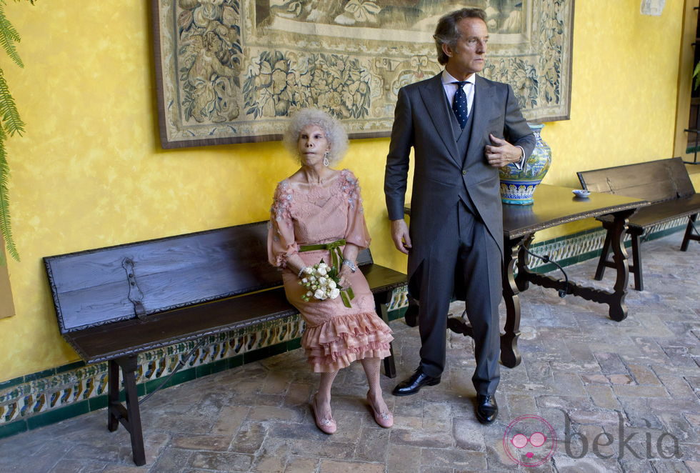 Cayetana de Alba y Alfonso Díez en el Palacio de las Dueñas, en Sevilla