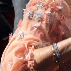 Detalle de la manga del vestido de la Duquesa de Alba en su enlace con Alfonso Díez