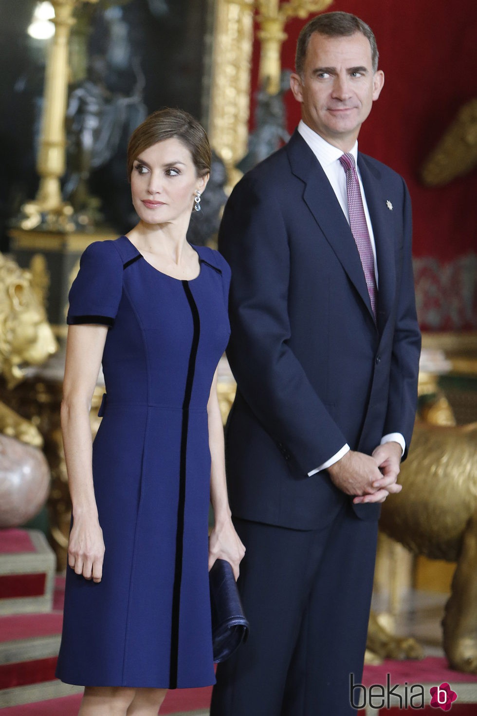 Los Reyes Felipe y Letizia en la recepción del día de la Hispanidad 2015