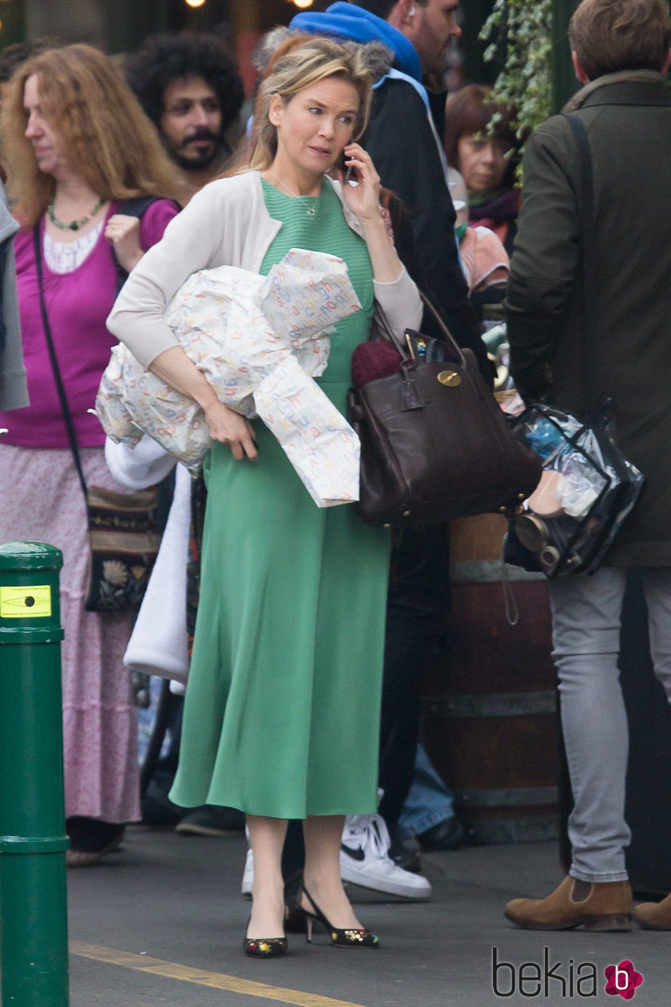 Renée Zellweger en el set de rodaje de 'Bridget Jones's baby'