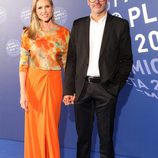 Judit Mascó y Eduardo Vicente en la entrega del Premio Planeta 2015