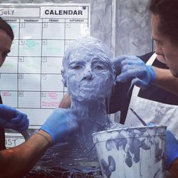 Heidi Klum preparando su disfraz para Halloween 2015