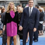 Pedro Sánchez y Begoña Gómez en la entrega de los Premios Princesa de Asturias 2015