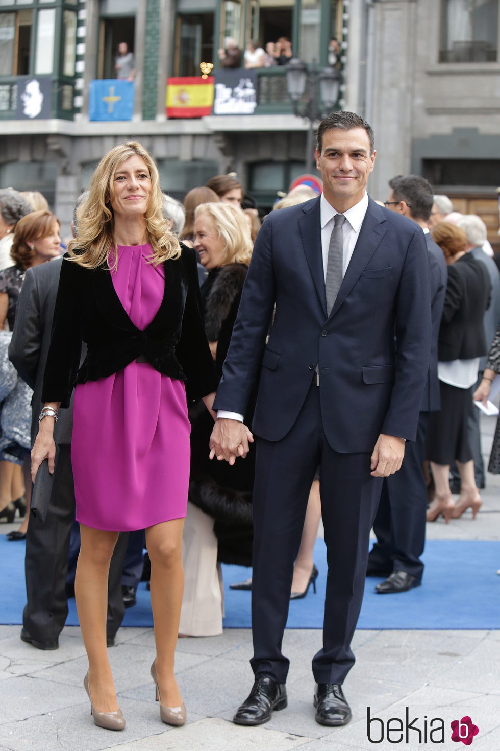 Pedro Sánchez y Begoña Gómez en la entrega de los Premios Princesa de Asturias 2015