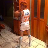 Justin Bieber disfrazado de Jackie Moon en Halloween 2015