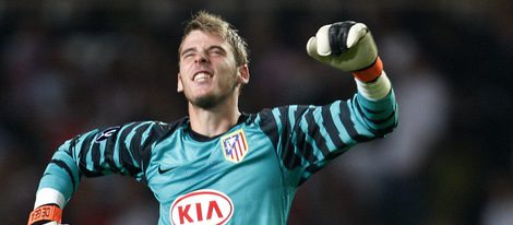 David de Gea celebrando una victoria con el Atlético de Madrid