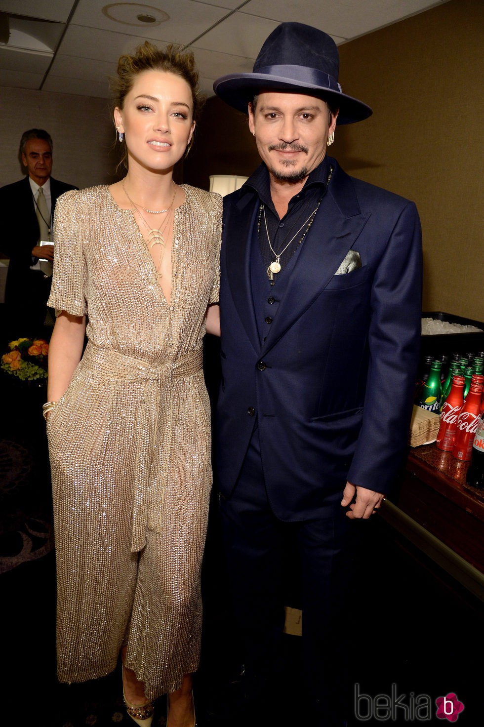 Amber Heard y Johnny Depp en los Hollywood Film Awards 2015