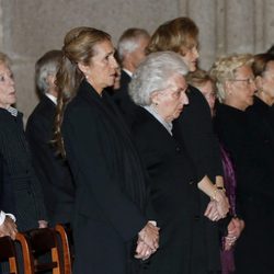 La Infanta Elena y la Infanta Pilar en el funeral del Infante Carlos