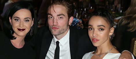 Katy Perry junto a Robert Pattinson y la cantante FKA twigs en la gala GO Campaign 2015