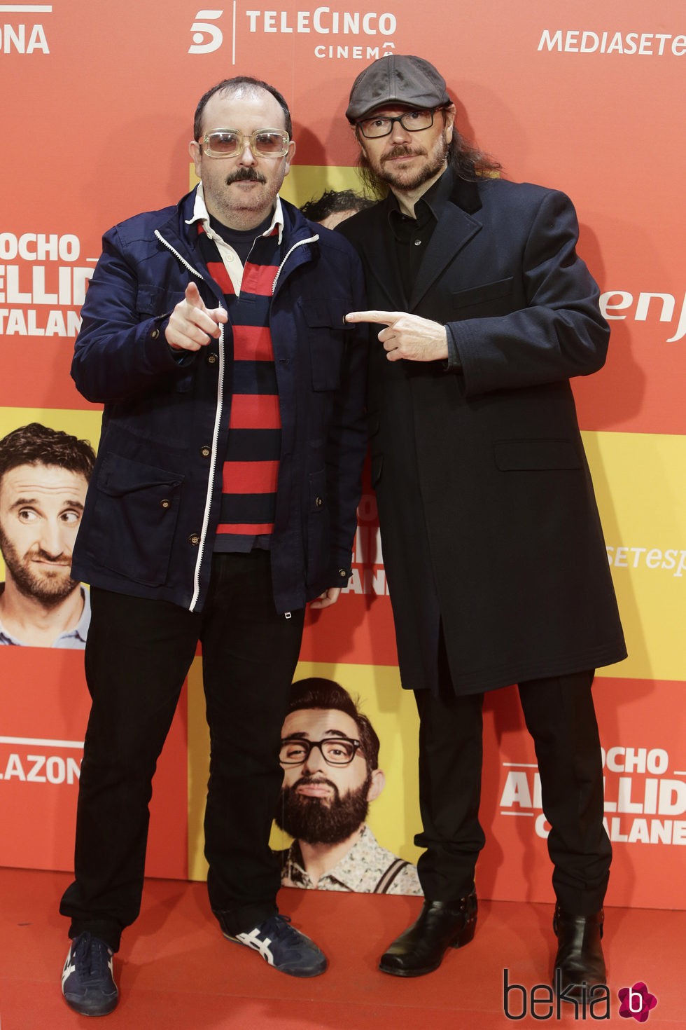 Carlos Areces y Santiago Segura en la premiere en Madrid de 'Ocho Apellidos Catalanes'