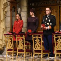 Alberto y Charlene de Mónaco con las Princesas Carolina y Estefanía en el Día Nacional de Mónaco 2015