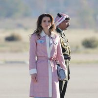 Rania de Jordania a su llegada a Madrid para su viaje de trabajo a España