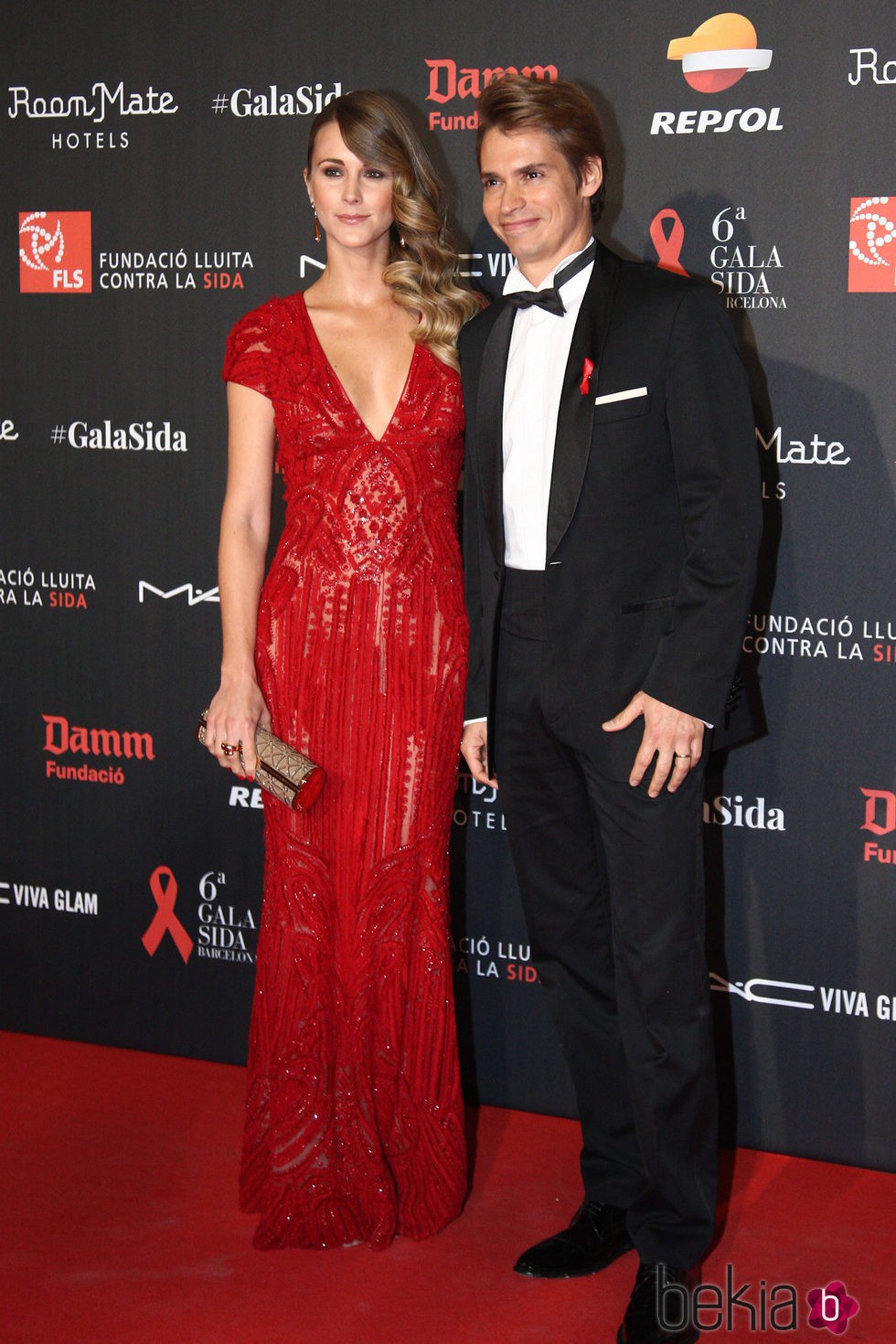 Carlos Baute y Astrid Klisans en la Gala contra el Sida 2015 de Barcelona