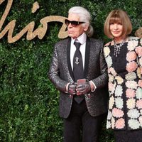 Karl Lagerfeld y Anna Wintour en los British Fashion Awards 2015