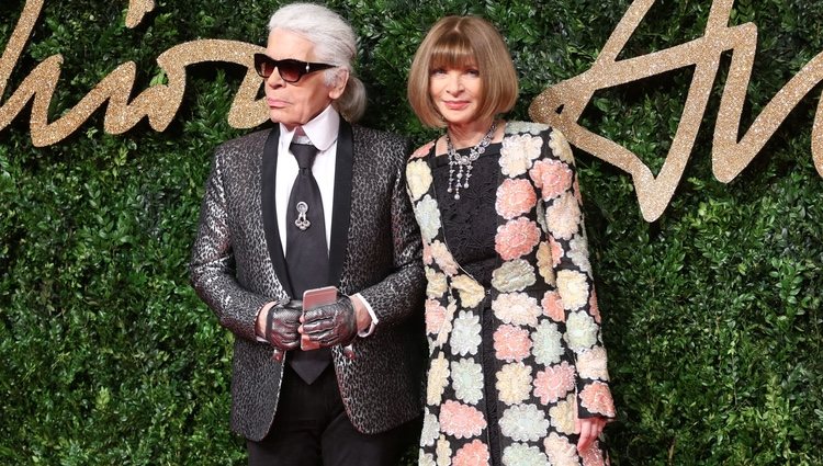 Karl Lagerfeld y Anna Wintour en los British Fashion Awards 2015