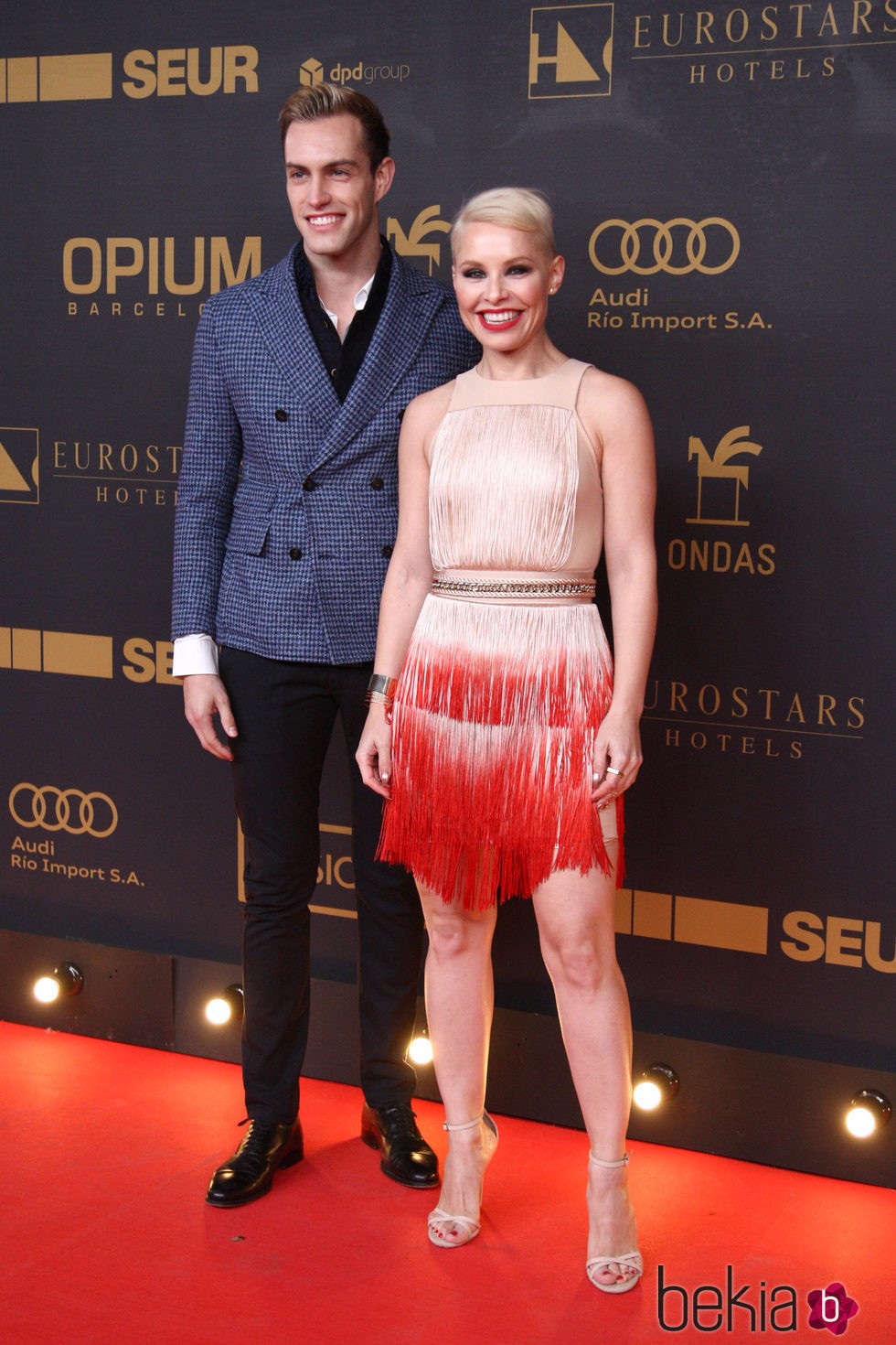 Soraya Arnelas y Miguel Ángel Herrera en los premios Ondas 2015