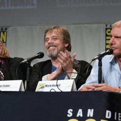 Carrie Fisher, Mark Hamill y Harrison Ford en la Comic-Con 2015