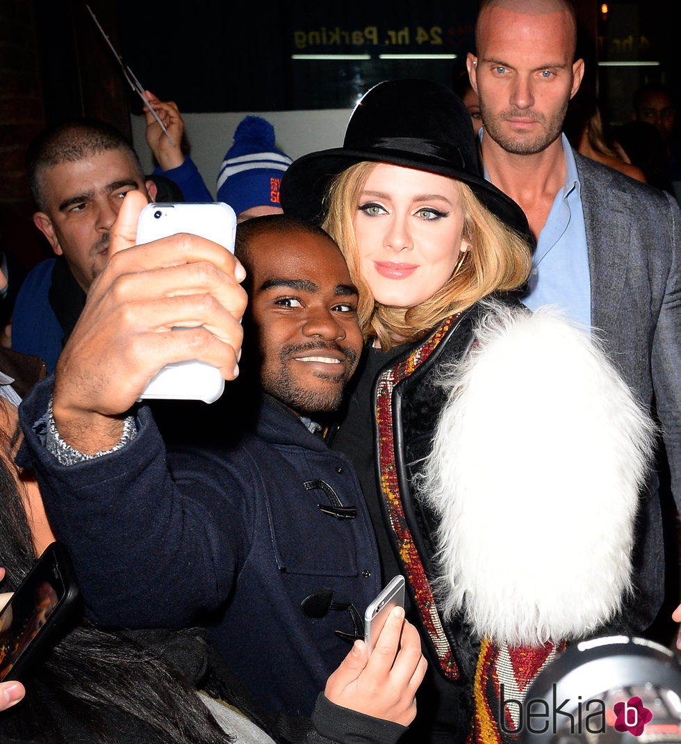 Adele y su guardaespaldas Peter van der Veen en Nueva York