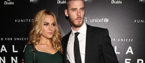 Edurne y David De Gea en una cena benéfica en Manchester