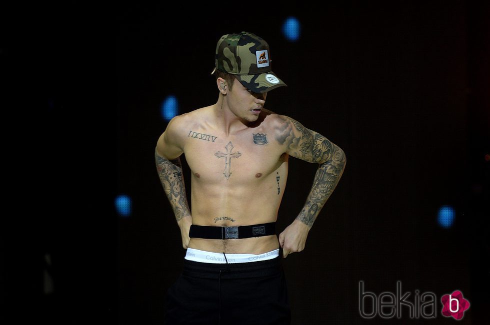 Justin Bieber durante su actuación en el concierto Jingle Bell Ball 2015 en Londres