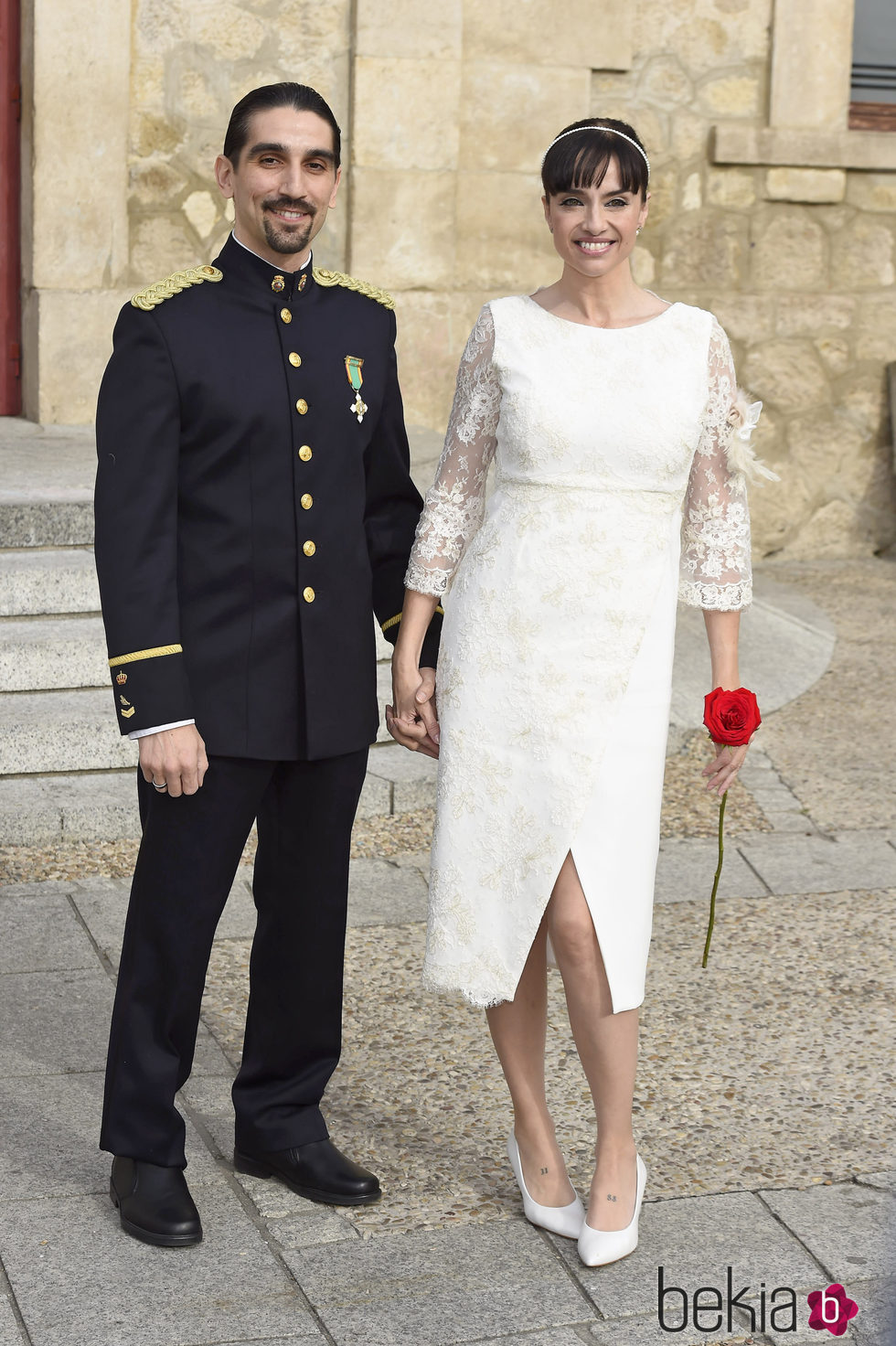 Beatriz Rico y Rubén Ramírez el día de su boda