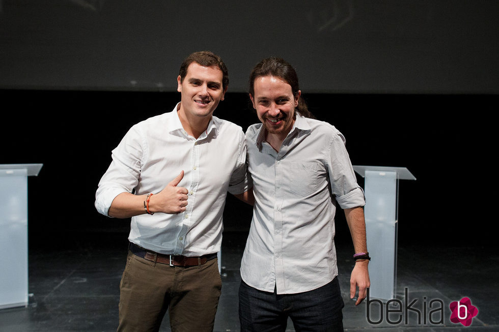 Albert Rivera y Pablo Iglesias en un debate en la Universidad Carlos III de Madrid