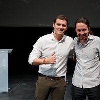 Albert Rivera y Pablo Iglesias en un debate en la Universidad Carlos III de Madrid