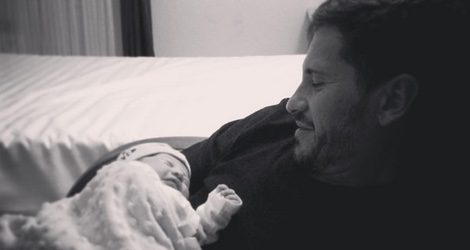 Primera imagen de David de María con su hijo Leonardo