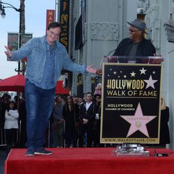 Quentin Tarantino y Samuel L.Jackson en el Paseo de la Fama de Hollywood