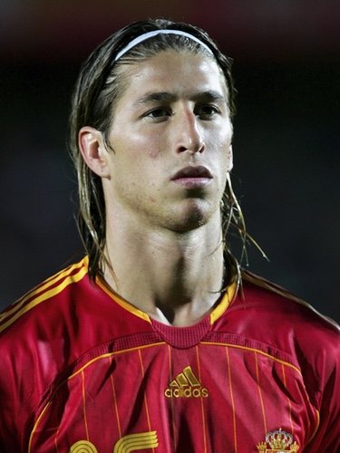 Sergio Ramos antes de un partido de la Selección Española en 2006