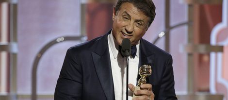 Sylvester Stallone agradeciendo su premio en los Globos de Oro 2016