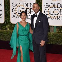 Will Smith y Jada Pinkett Smith en la alfombra roja de los Globos de Oro 2016