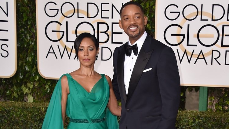 Will Smith y Jada Pinkett Smith en la alfombra roja de los Globos de Oro 2016