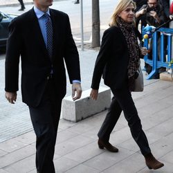 Iñaki Urdangarín y la Infanta Cristina en la primera sesión del juicio por el Caso Nóos en Palma de Mallorca