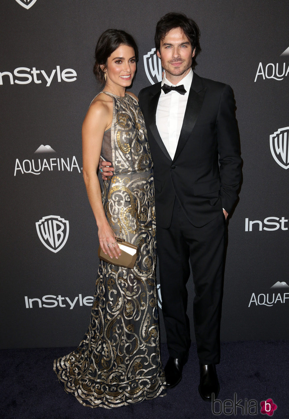 Ian Somerhalder y Nikki Reed en la fiesta de InStyle tras la entrega de los Globos de Oro 2016