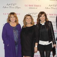 Mila Ximénez, Terelu Campos y Gema López en la presentación de la colección de zapatos de María Teresa Campos