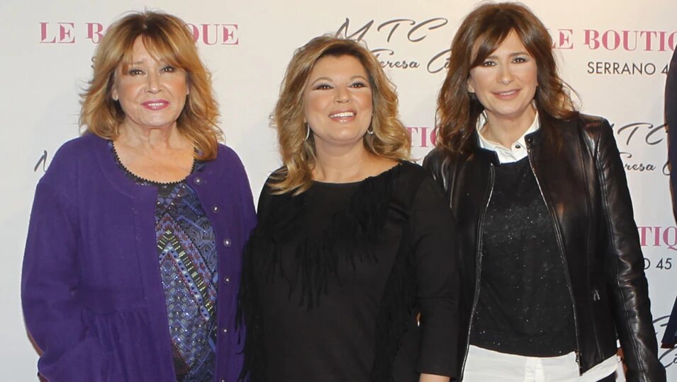 Mila Ximénez, Terelu Campos y Gema López en la presentación de la colección de zapatos de María Teresa Campos