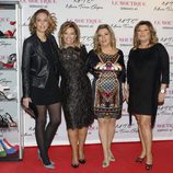 María Teresa Campos con Rocio Carrasco, Terelu Campos y Carmen Borrego en la presentación de su colección de zapatos