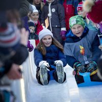 Ingrid y Sverre de Noruega en las celebraciones por el 25 aniversario del reinado de Harald de Noruega