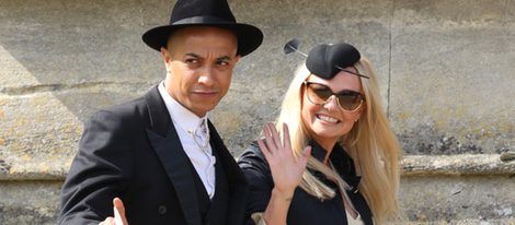 Emma Bunton y su novio Jade Jones en la boda de Geri Haliwell