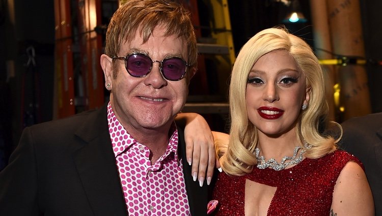 Lady Gaga y Elton John en Los Ángeles