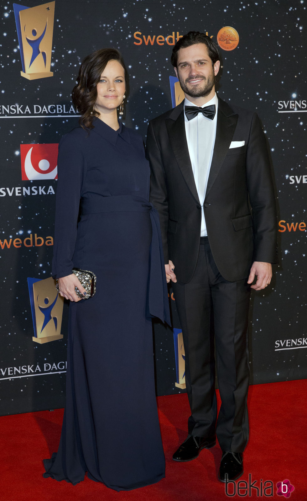 Carlos Felipe de Suecia y Sofia Hellqvist en la Gala del Deporte Sueco 2016