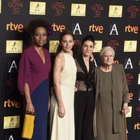 Irene Escolar, Yordanka Ariosa, Antonia Guzmán and Iraia Elías en la cena de los nominados a los Premios Goya 2016