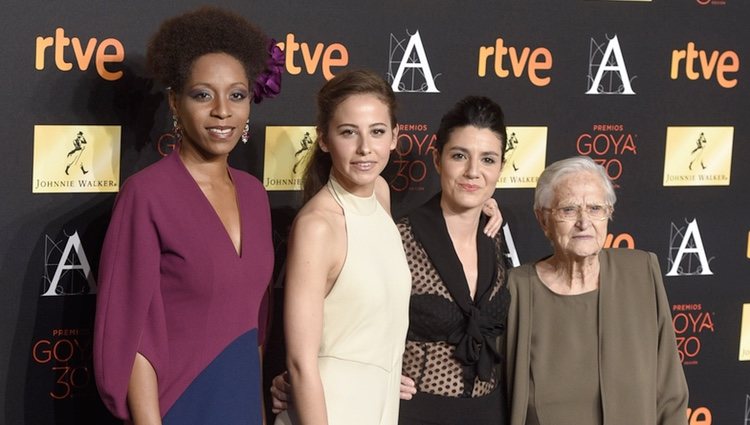 Irene Escolar, Yordanka Ariosa, Antonia Guzmán and Iraia Elías en la cena de los nominados a los Premios Goya 2016