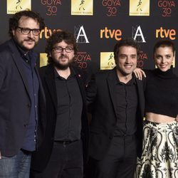 Juan Miguel del Castillo, Dani de la Torre, Daniel Guzmán y Leticia Dolera en la cena de los nominados a los Premios Goya 2016