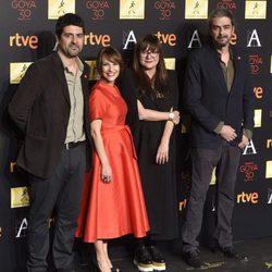 Cesc Gay, Paula Ortiz, Isabel Coixet y Fernando León de Aranoa en la cena de los nominados a los Premios Goya 2016