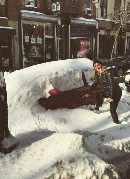 Elsa Pataky disfrutando de la nevada de Nueva York